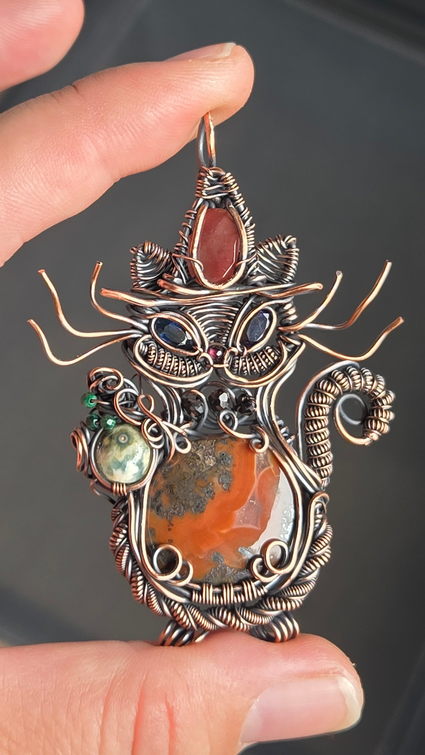 Magical Kitty Wire Wrapped Pendant