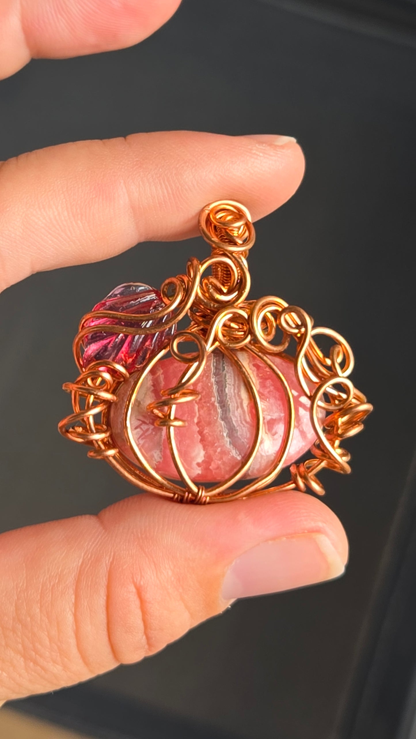 Pumpkin Wire Wrapped Pendant