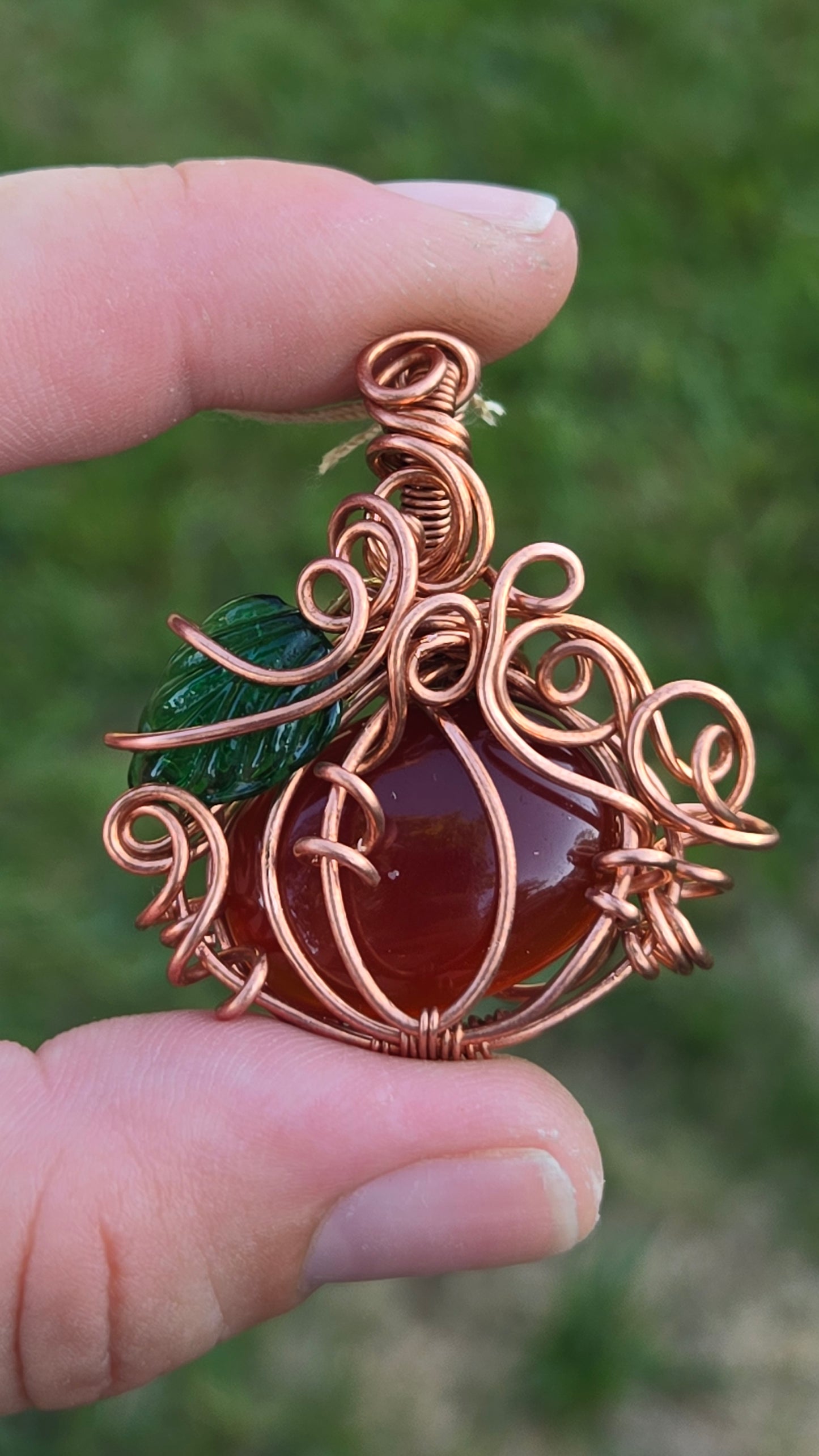Pumpkin Wire Wrapped Pendant