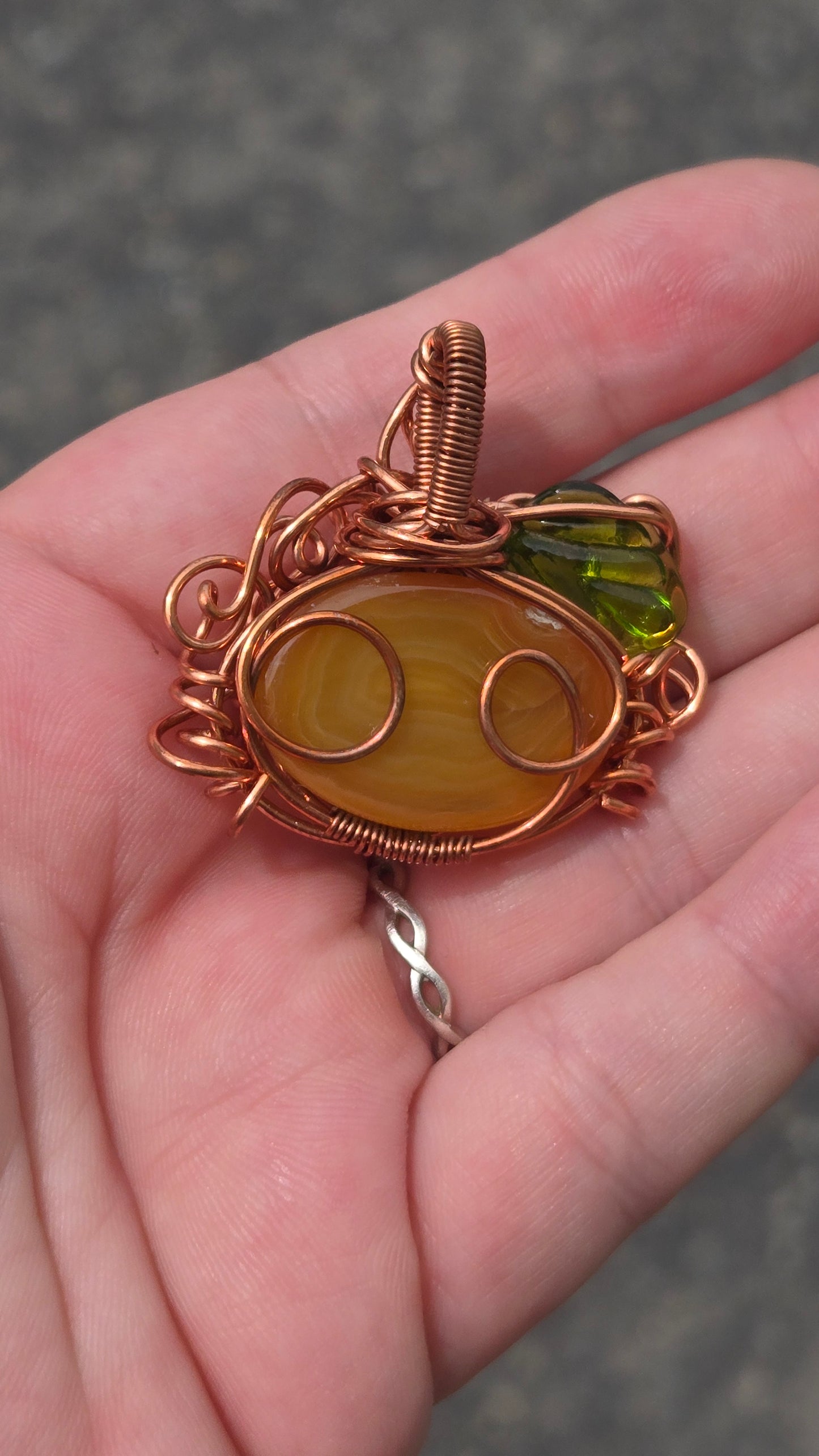 Pumpkin Wire Wrapped Pendant