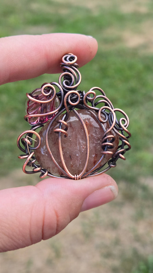Pumpkin Wire Wrapped Pendant
