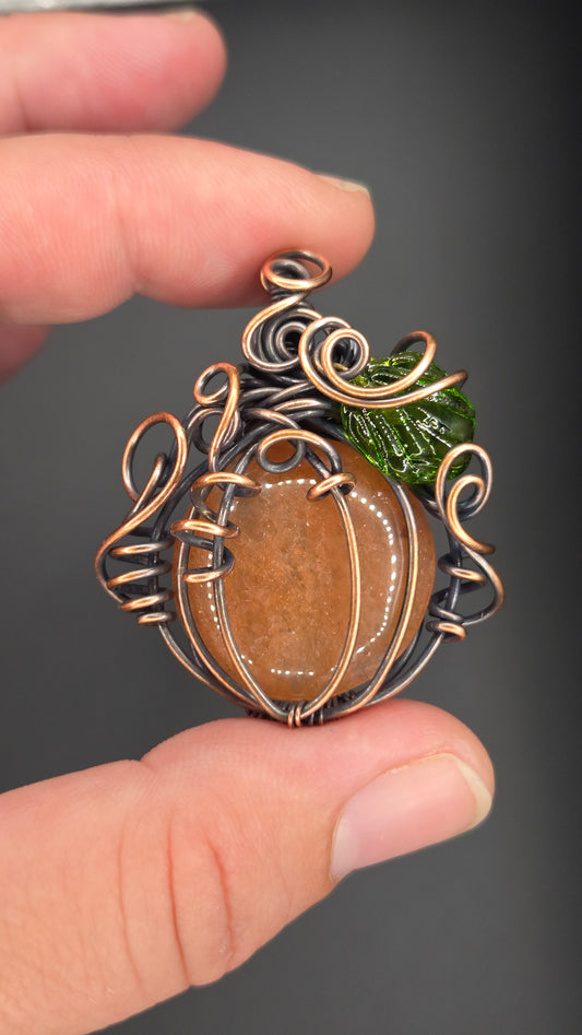 Pumpkin Wire Wrapped Pendant