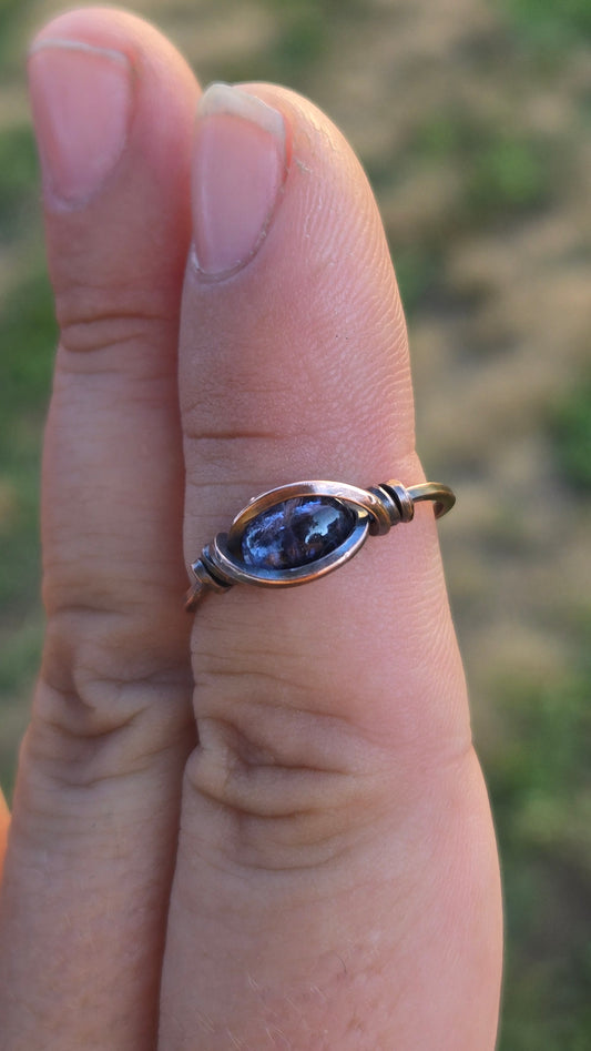 Iolite Wire Wrapped Ring
