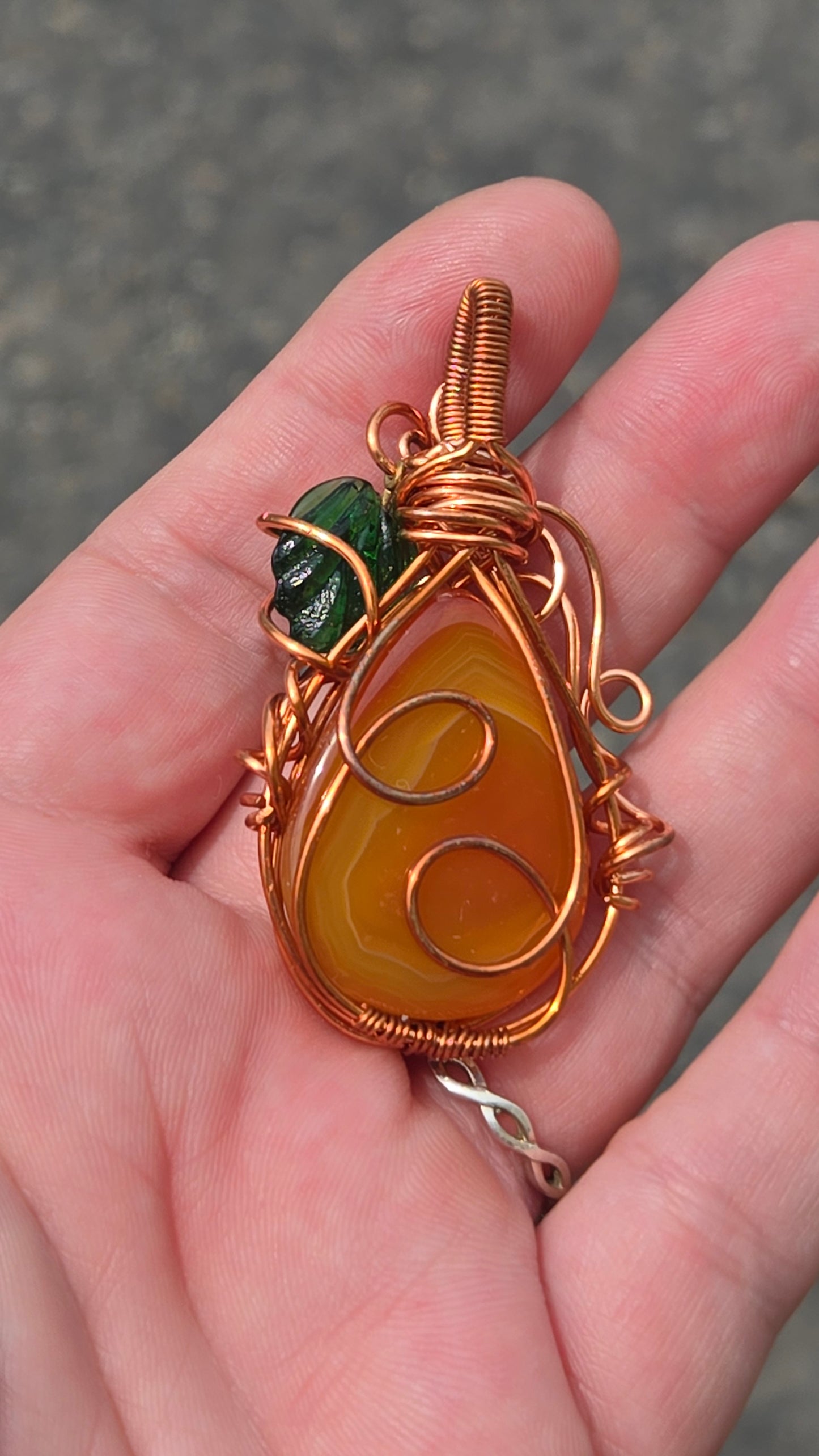 Pumpkin Wire Wrapped Pendant