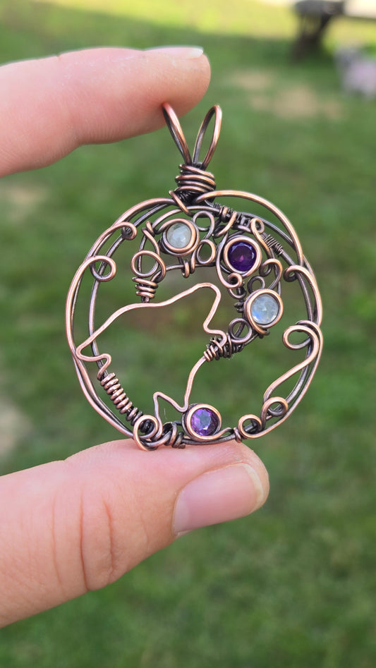 Wolf Wire Wrapped Pendant