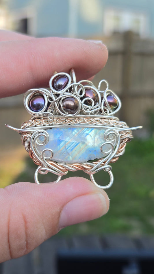 Cauldron Wire Wrapped Pendant