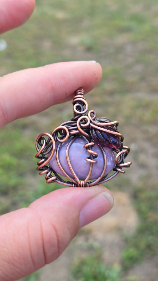 Pumpkin Wire Wrapped Pendant