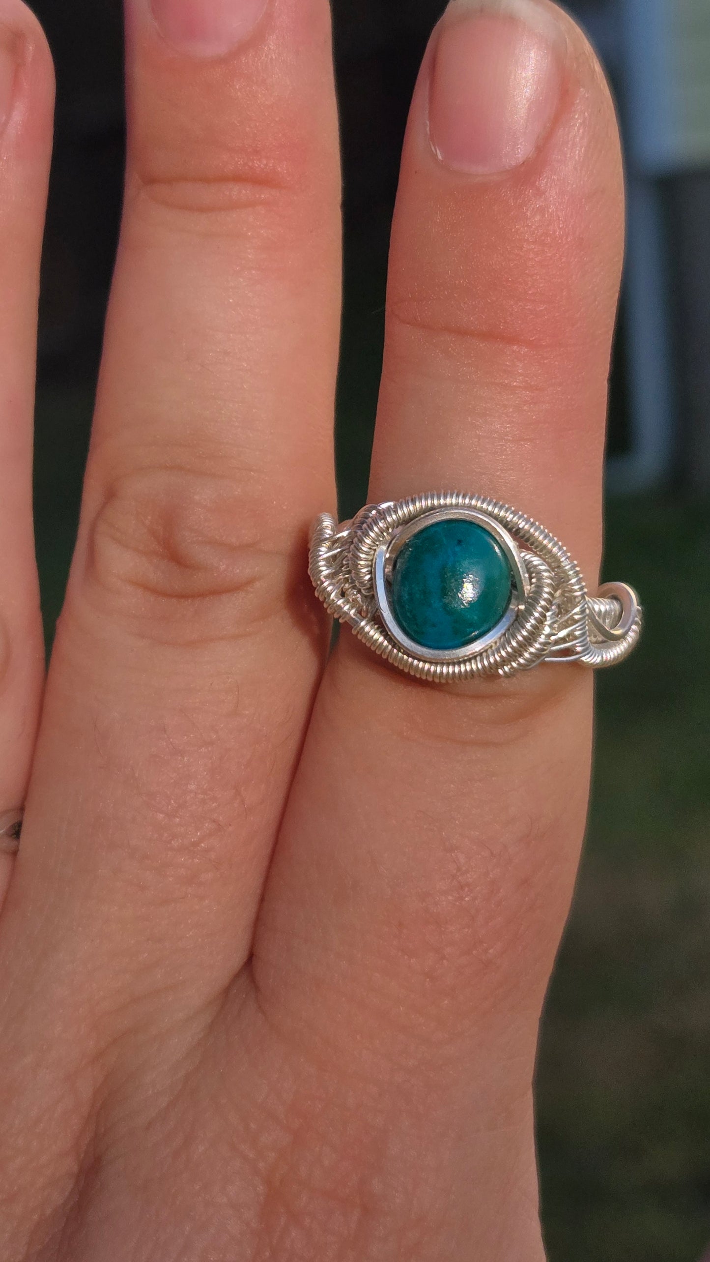 Chrysocolla Wire Wrapped Ring