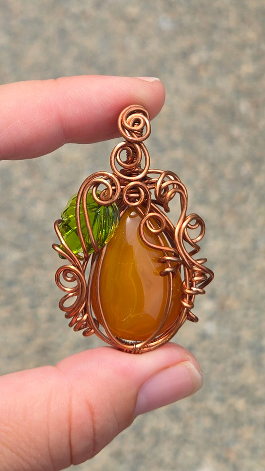 Pumpkin Wire Wrapped Pendant