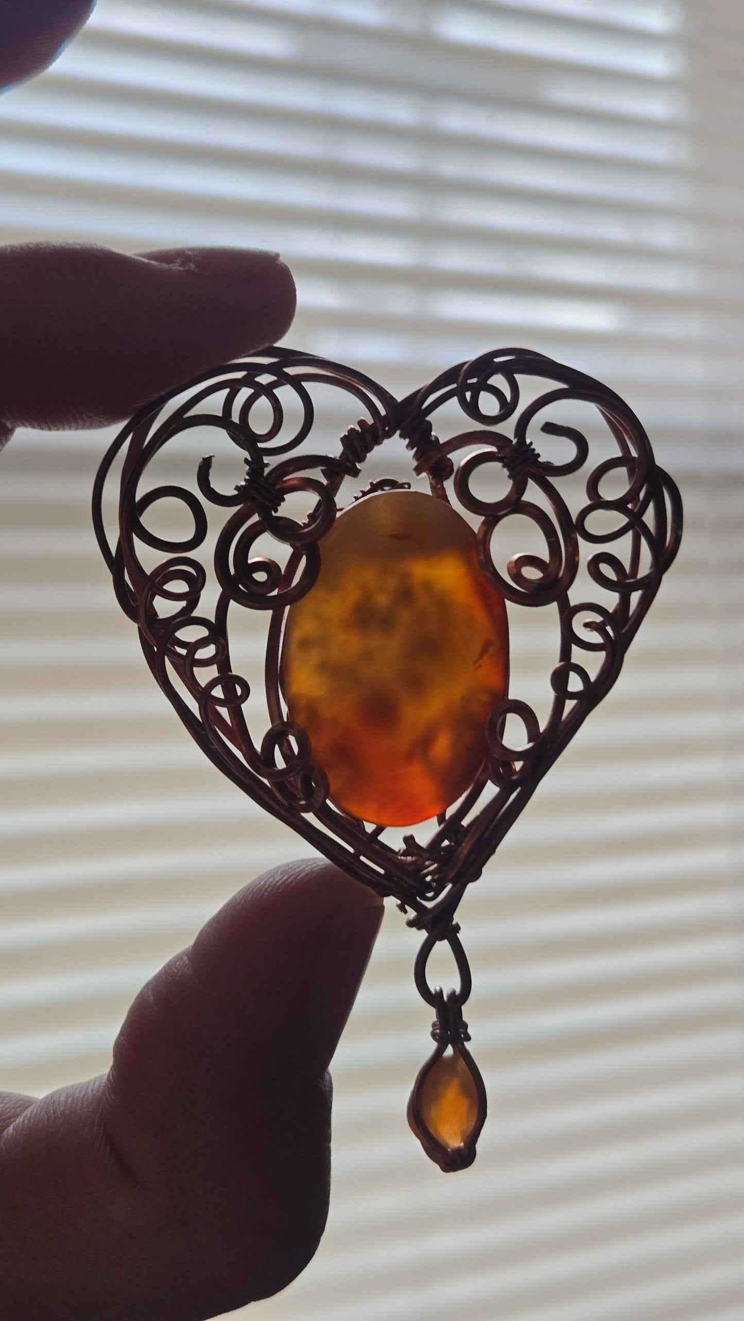 Carnelian Wire Wrapped Suncatcher