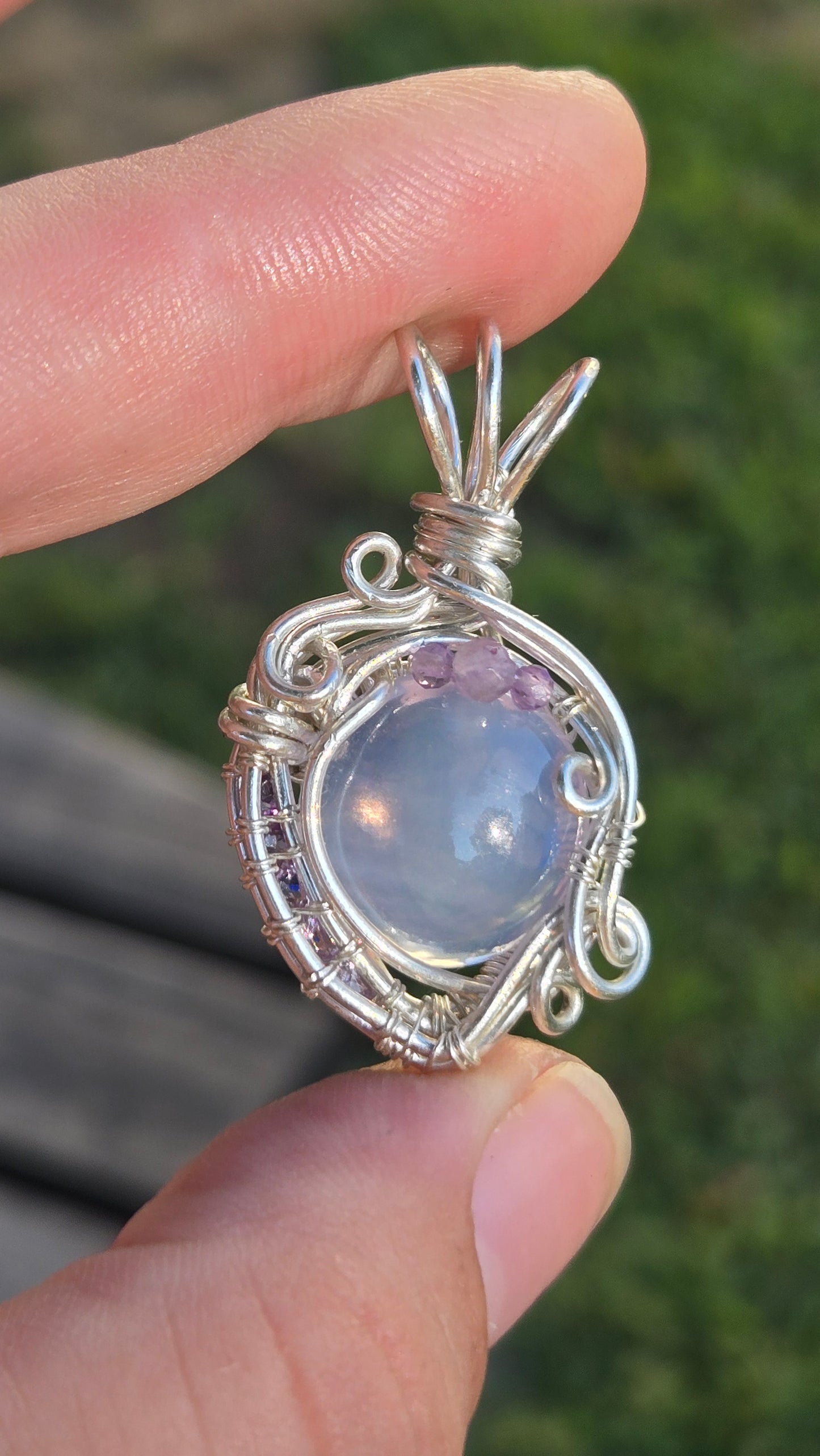 Scapolite Wire Wrapped Pendant