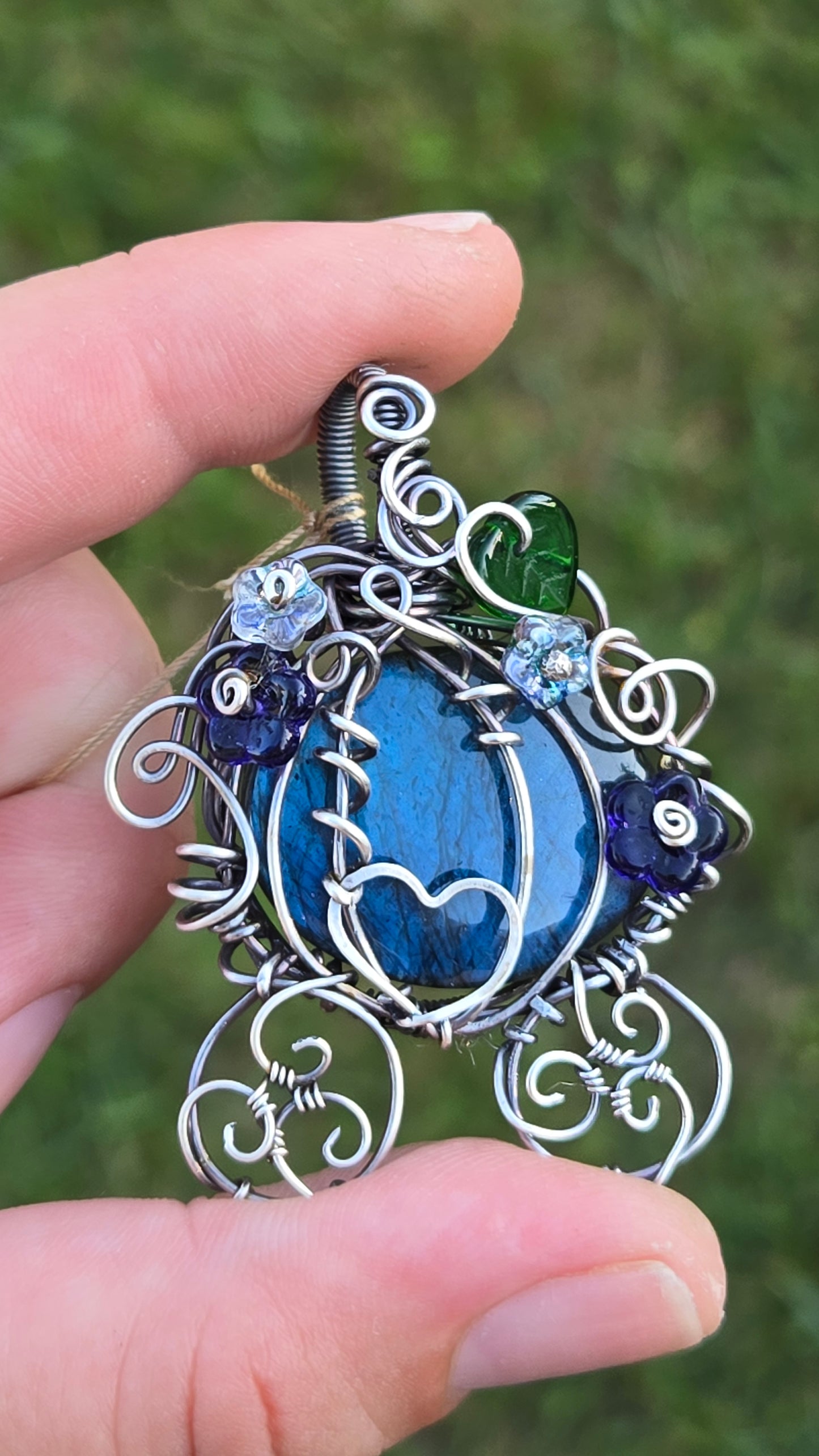 Pumpkin Carriage Wire Wrapped Pendant