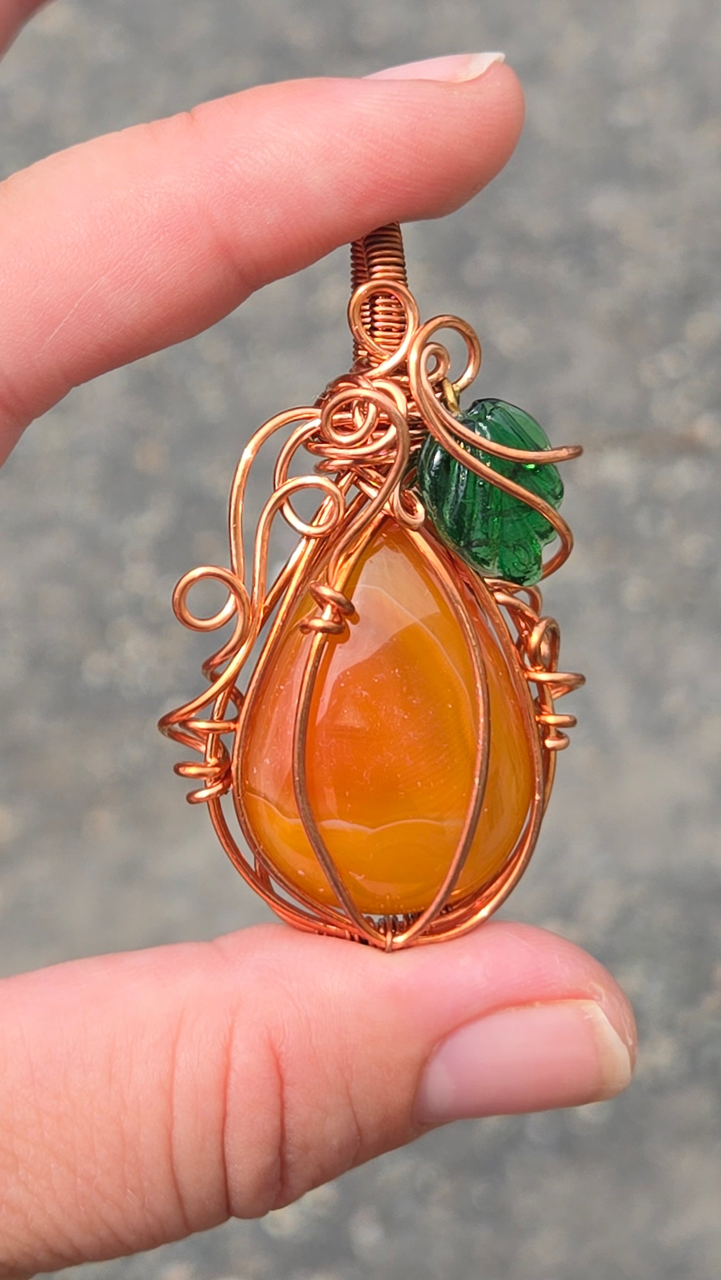 Pumpkin Wire Wrapped Pendant