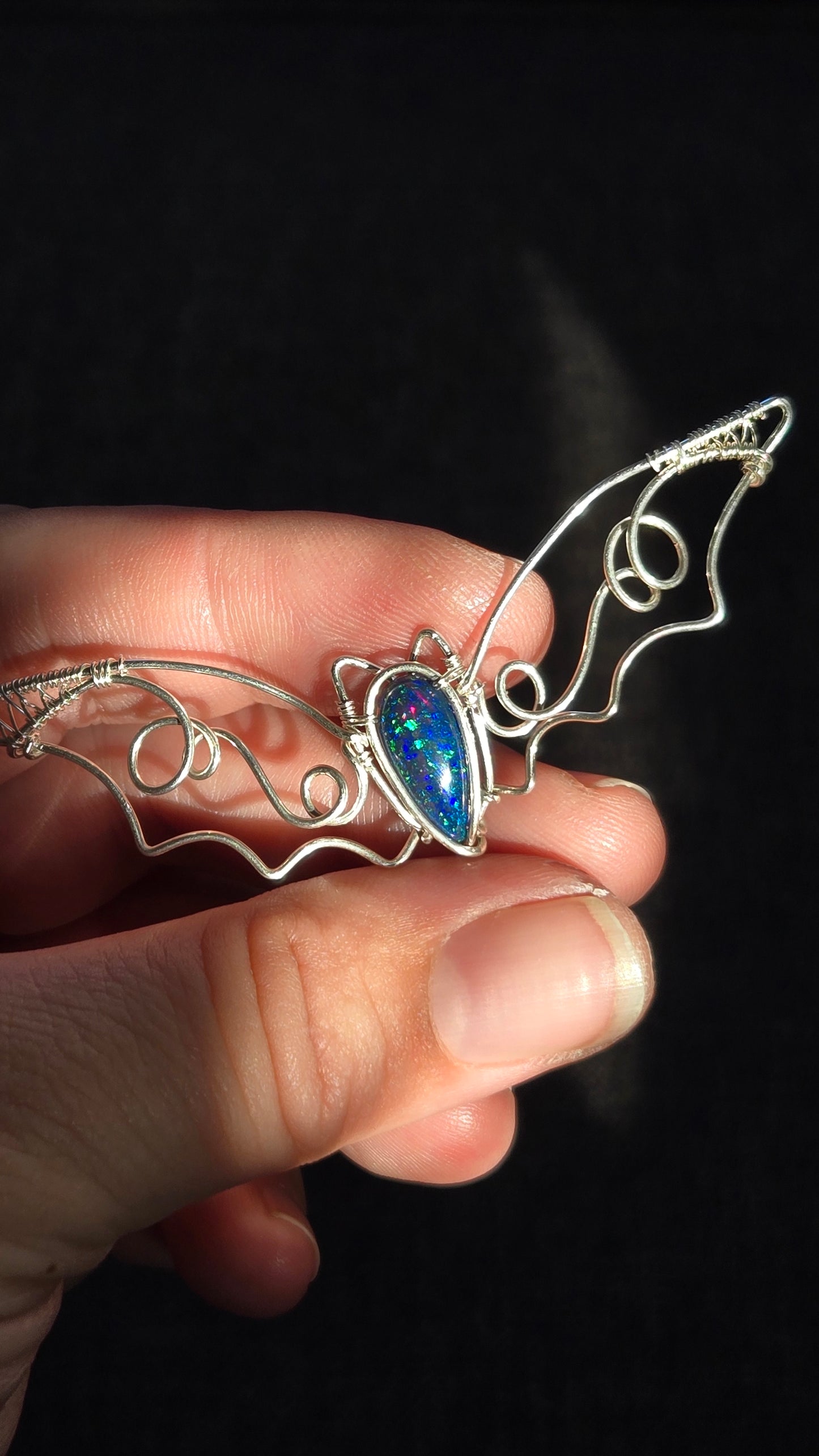 Bat Wire Wrapped Pendant