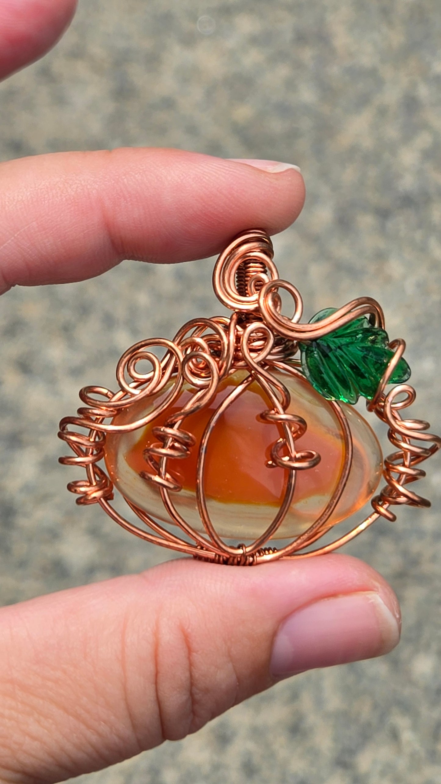 Pumpkin Wire Wrapped Pendant