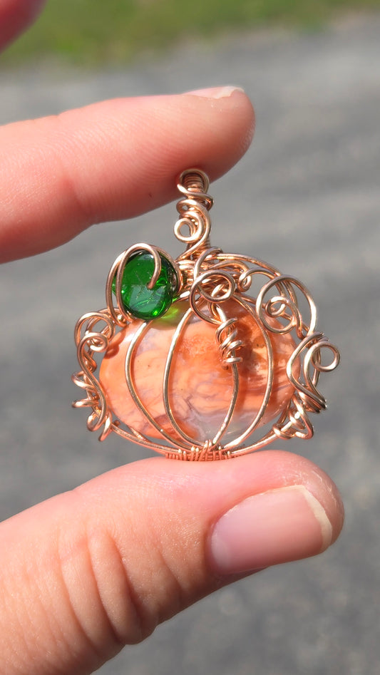 Pumpkin Wire Wrapped Pendant