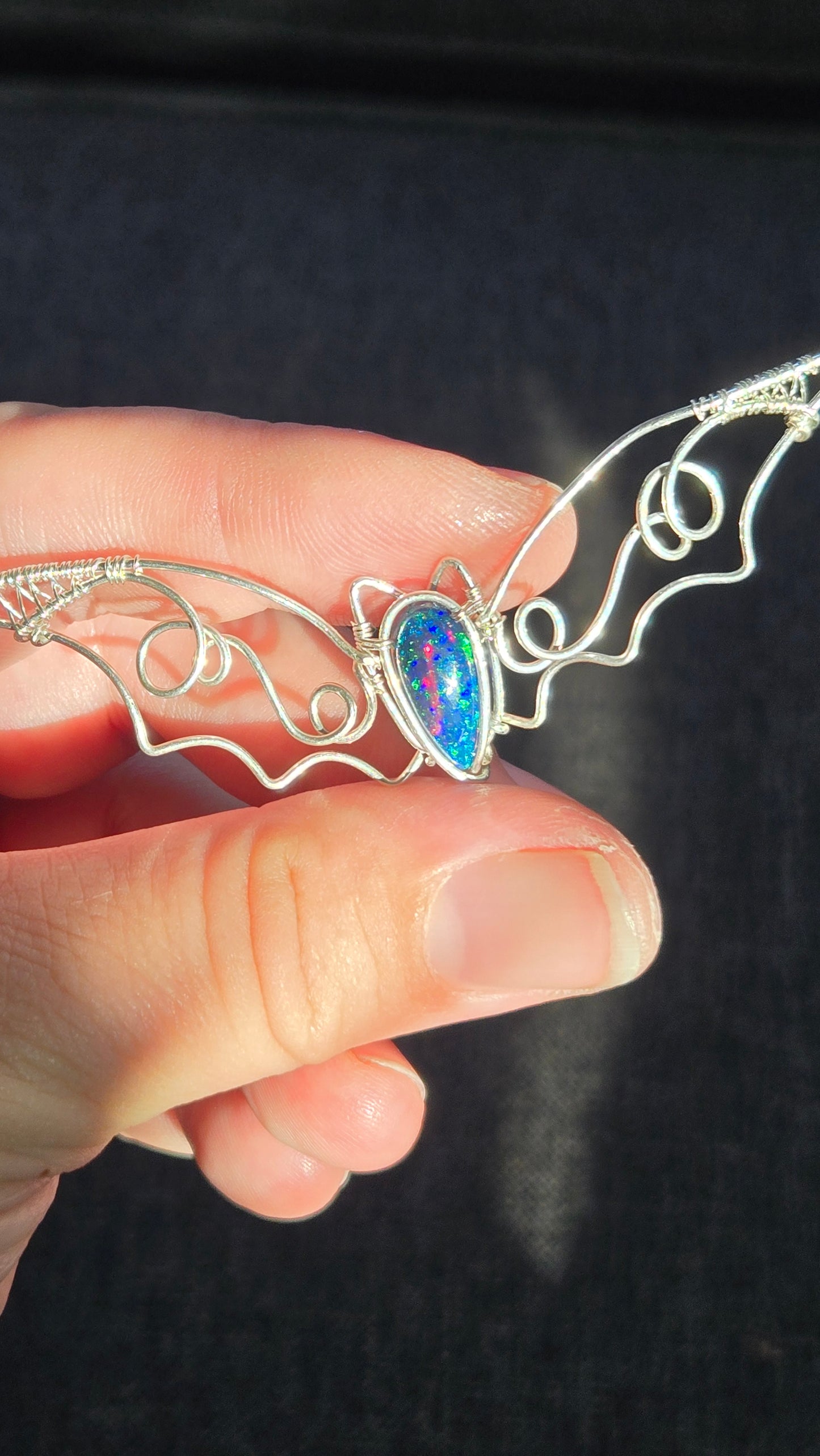 Bat Wire Wrapped Pendant