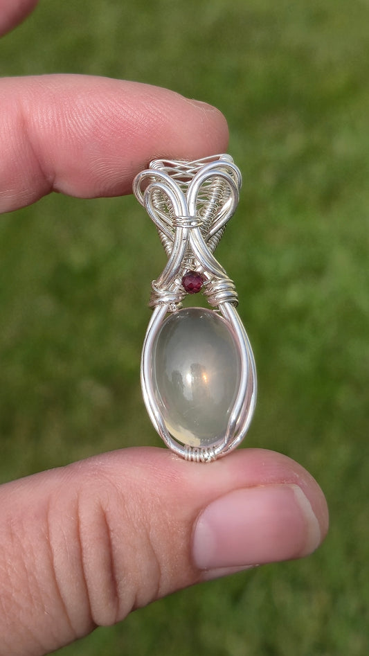 Star Rose Quartz Wire Wrapped Pendant