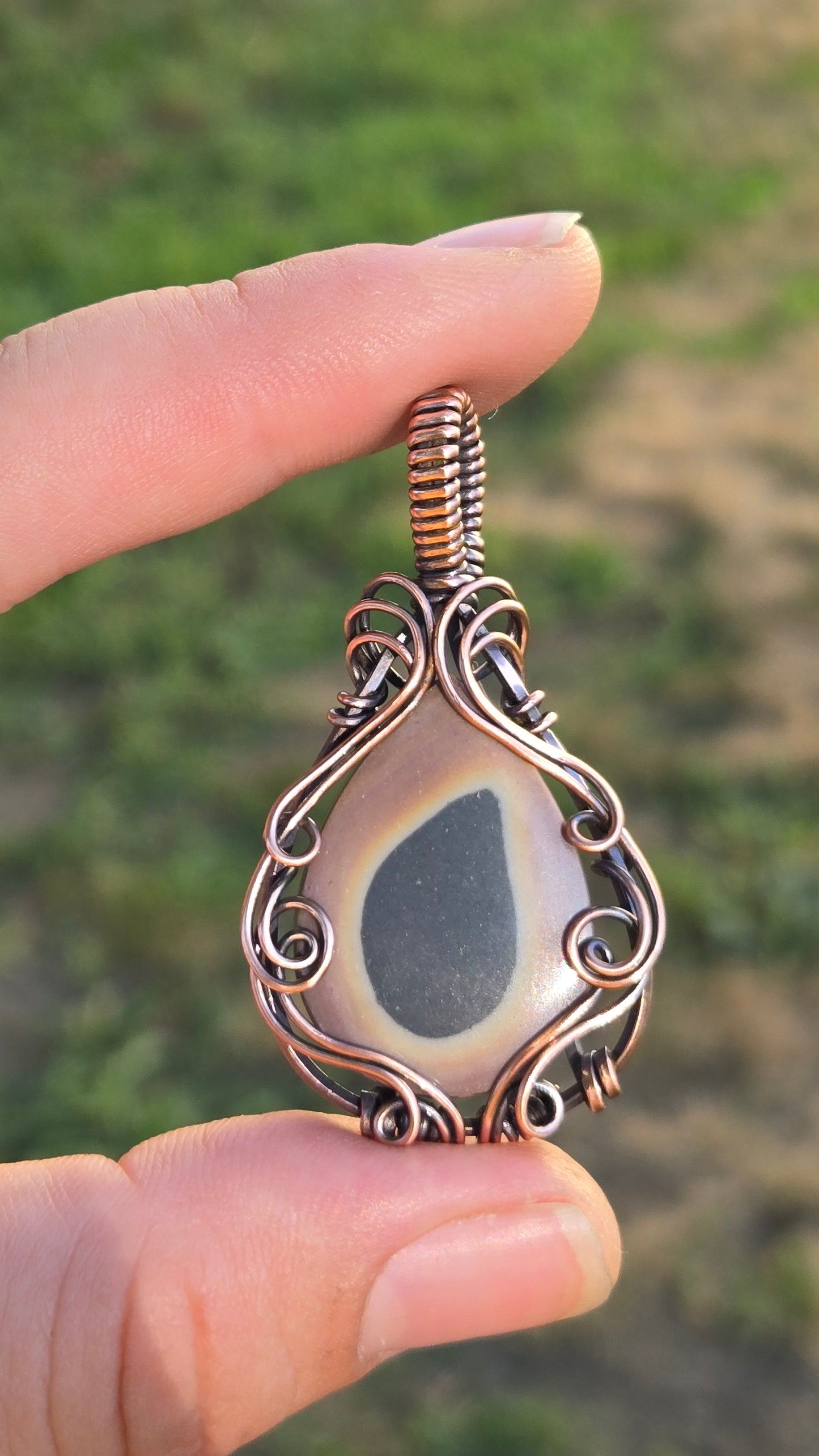 Polychrome Jasper Wire Wrapped Pendant
