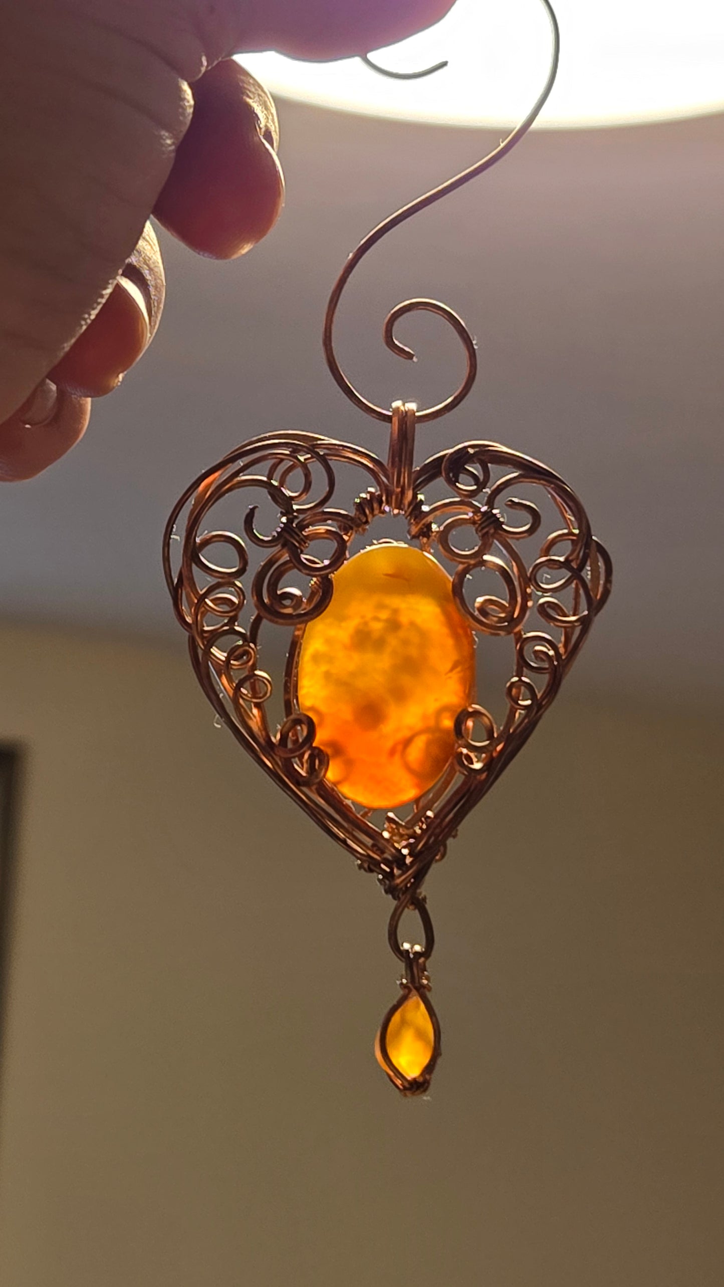 Carnelian Wire Wrapped Suncatcher