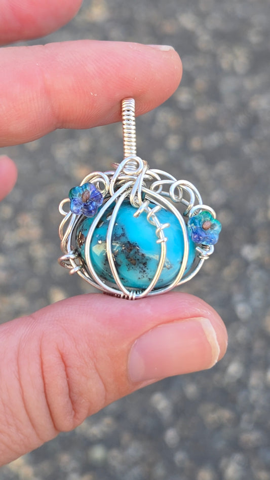 Pumpkin Wire Wrapped Pendant