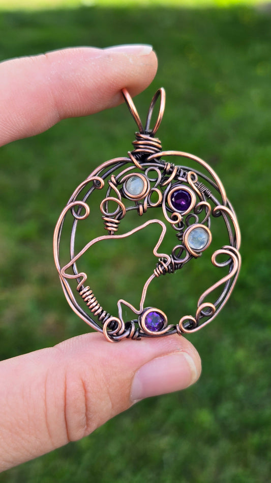 Wolf Wire Wrapped Pendant