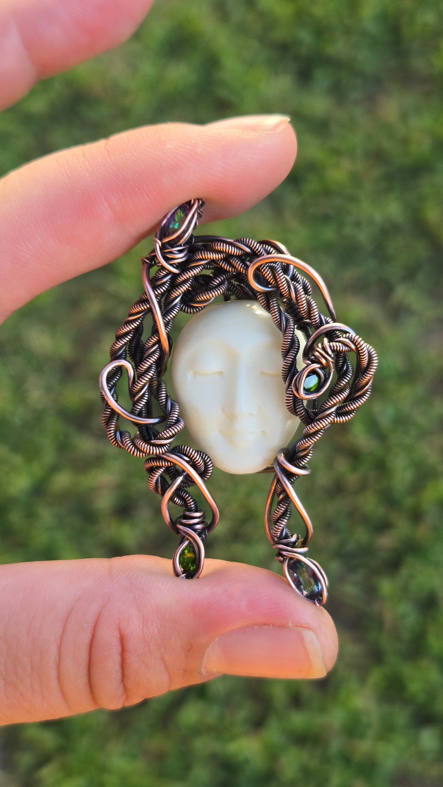 Medusa Wire Wrapped Pendant