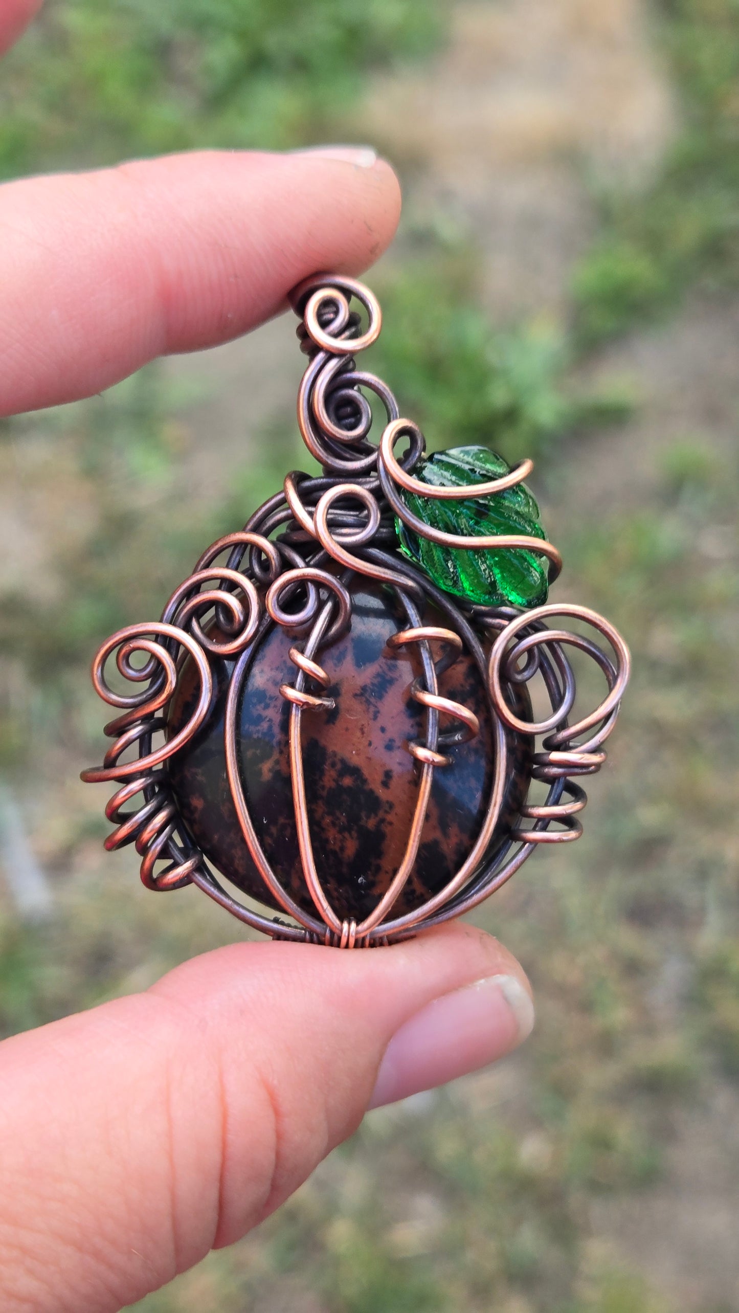 Pumpkin Wire Wrapped Pendant