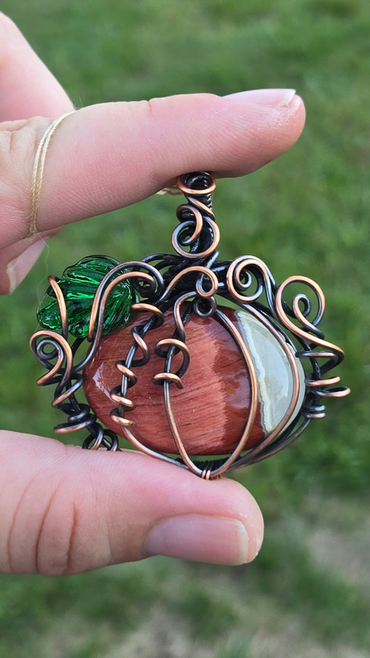 Pumpkin Wire Wrapped Pendant