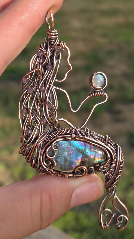 Mermaid Wire Wrapped Pendant