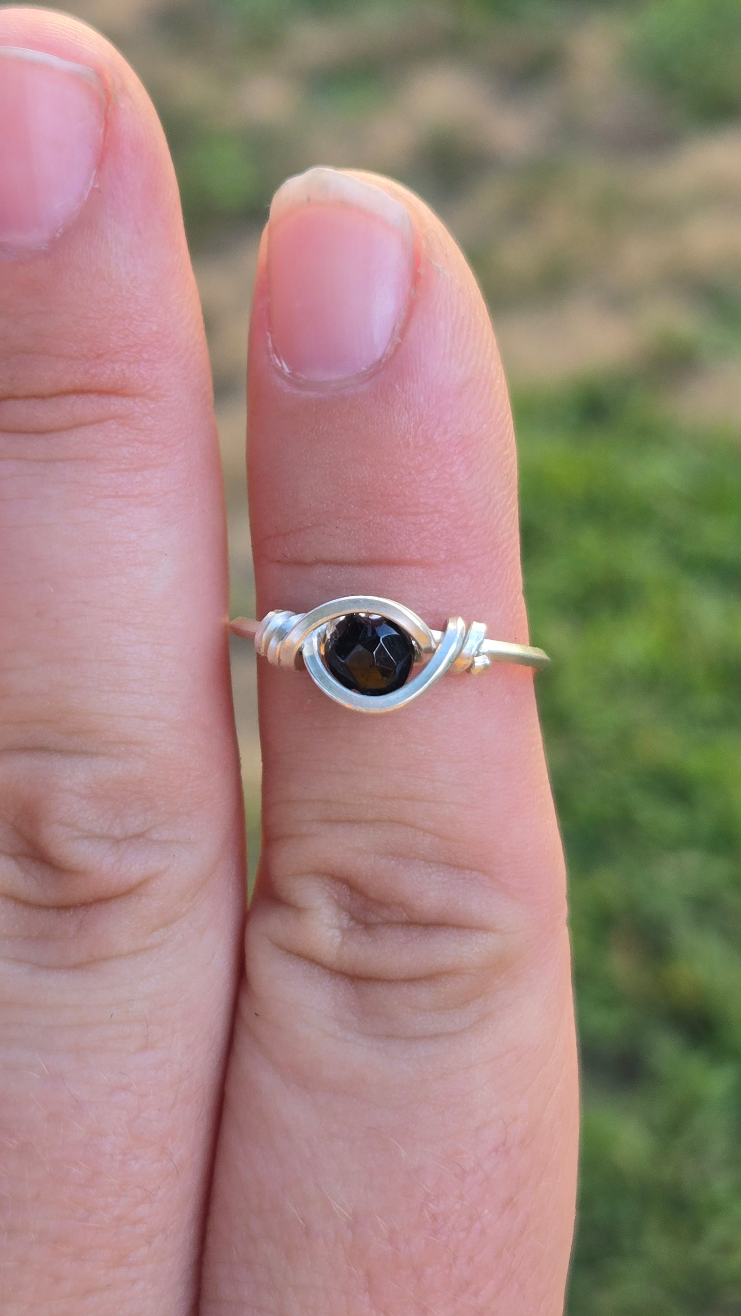 Black Tourmaline Wire Wrapped Ring
