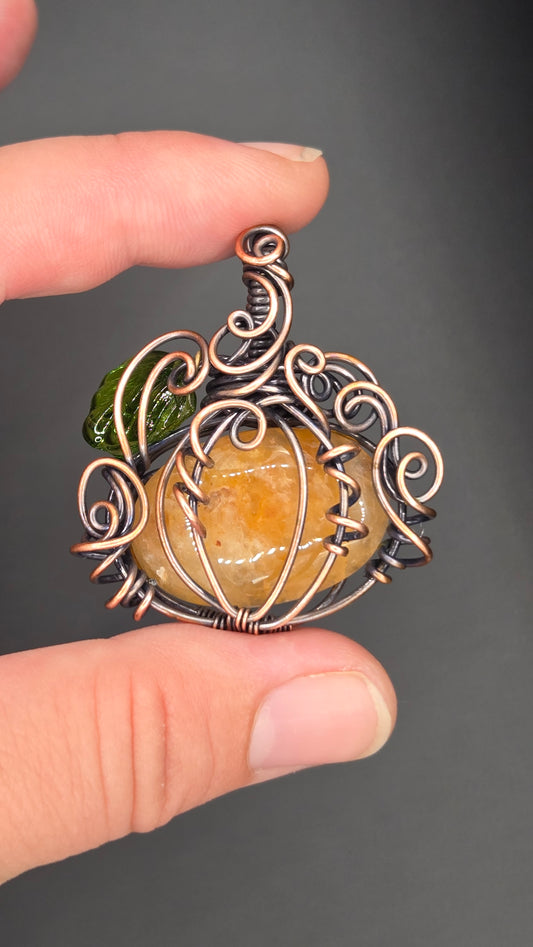 Pumpkin Wire Wrapped Pendant