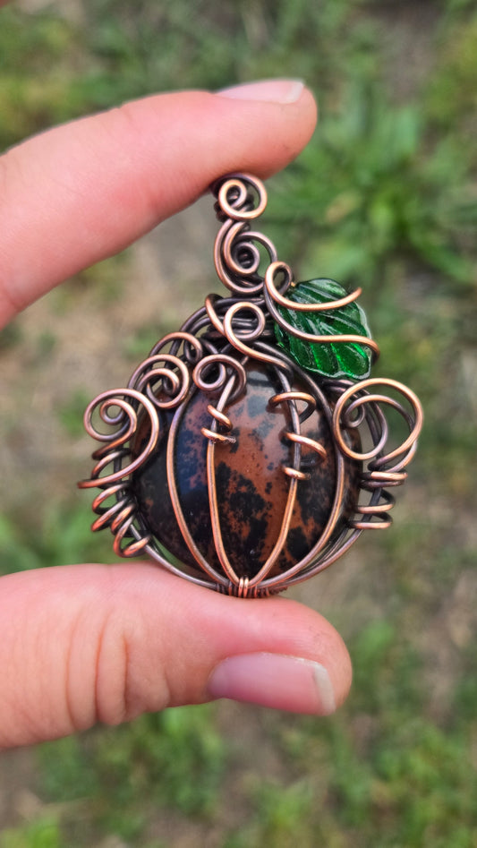 Pumpkin Wire Wrapped Pendant