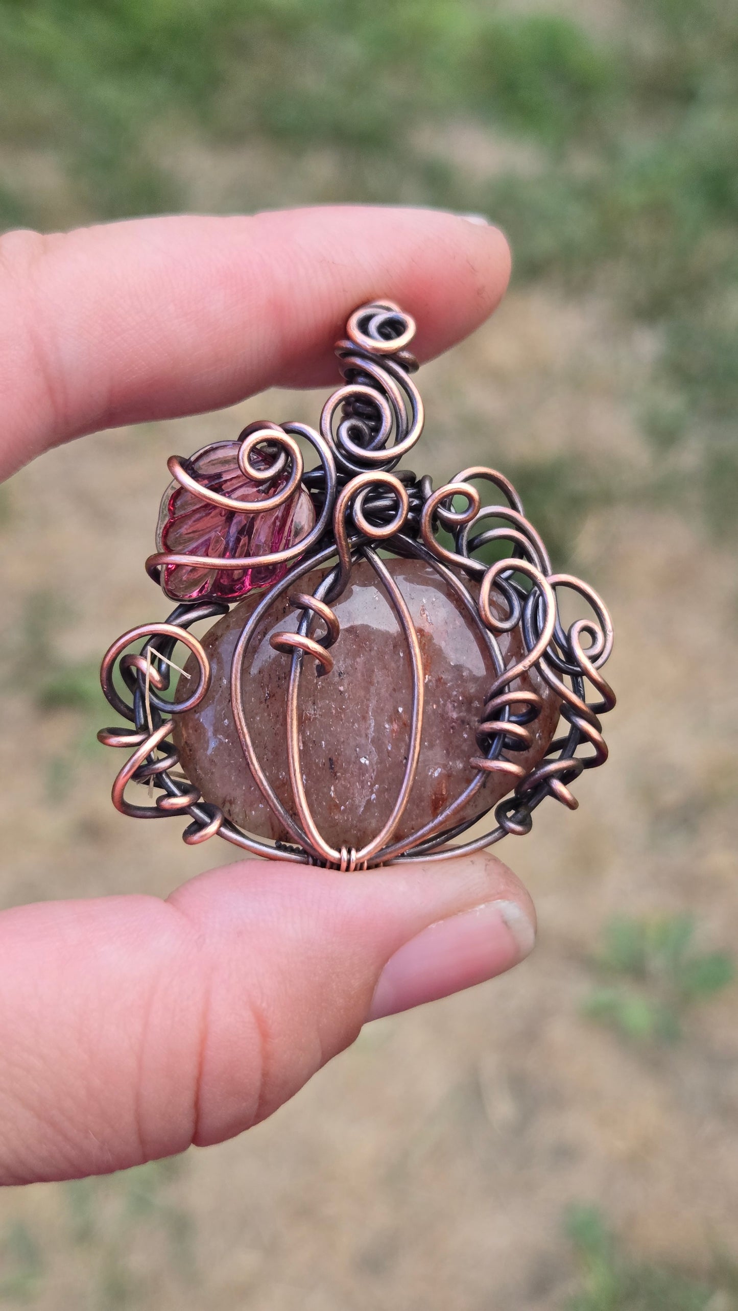 Pumpkin Wire Wrapped Pendant