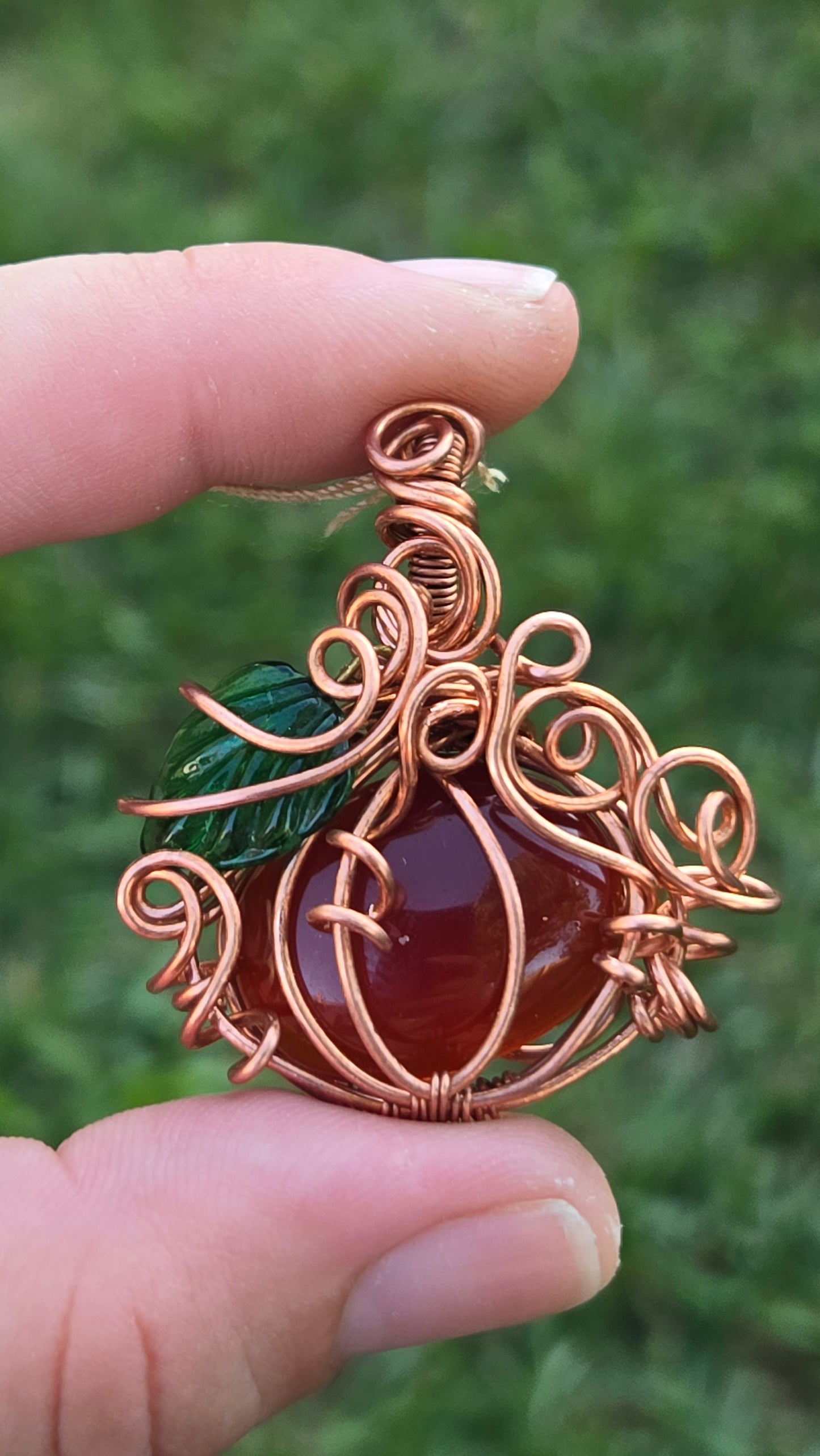 Pumpkin Wire Wrapped Pendant