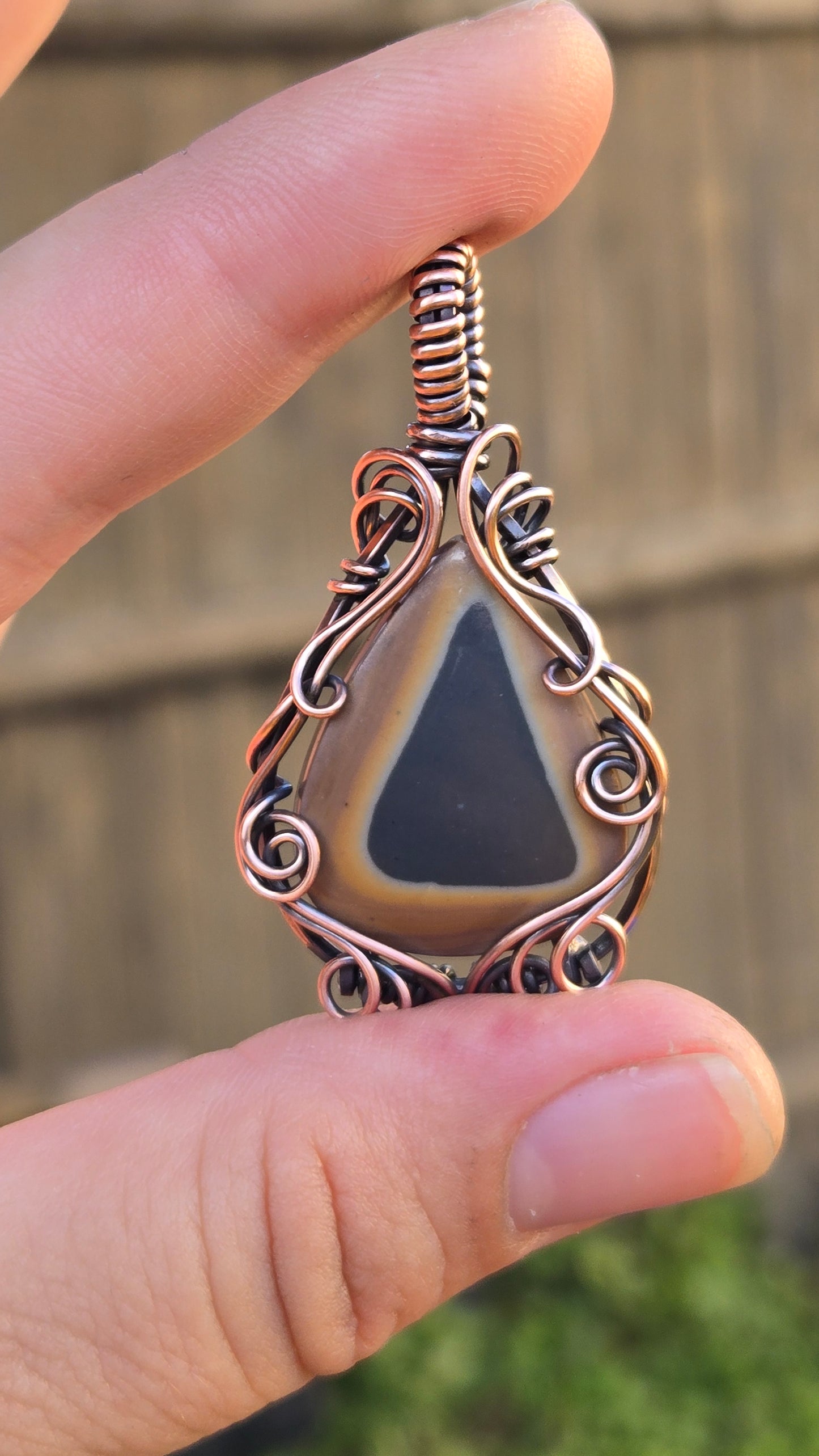 Polychrome Jasper Wire Wrapped Pendant