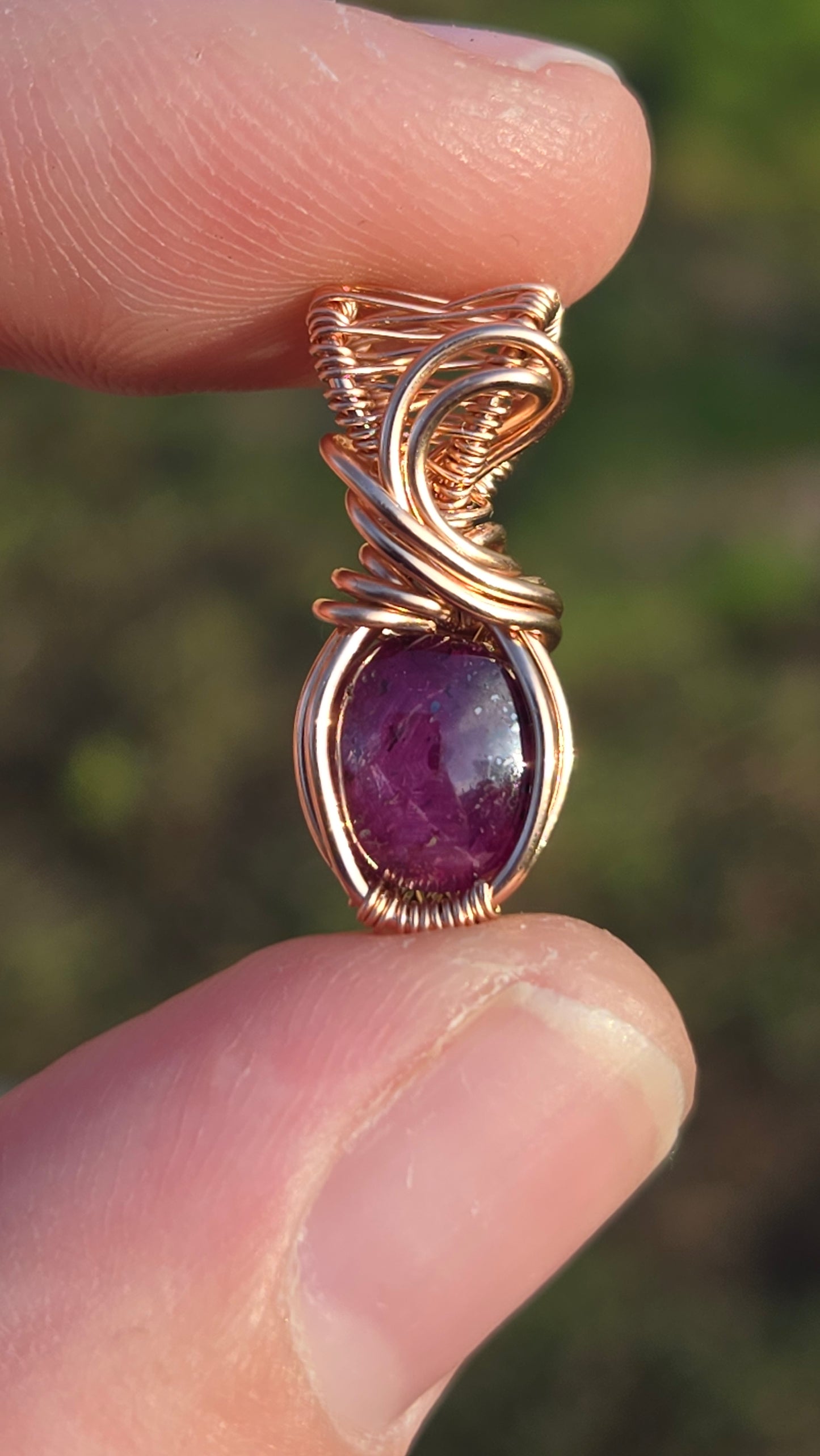 Star Ruby Wire Wrapped Pendant