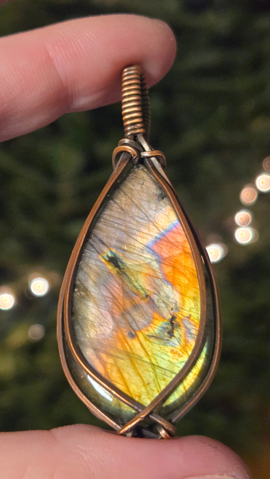 Labradorite Wire Wrapped Pendant