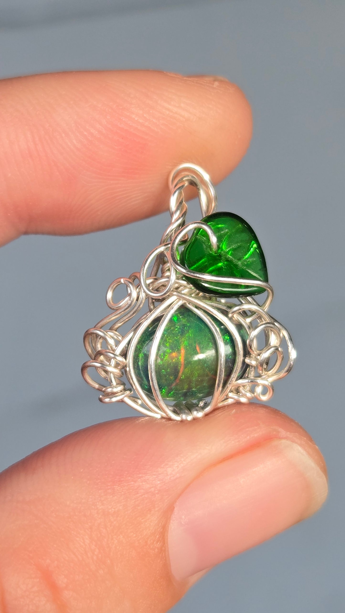 Pumpkin Wire Wrapped Pendant