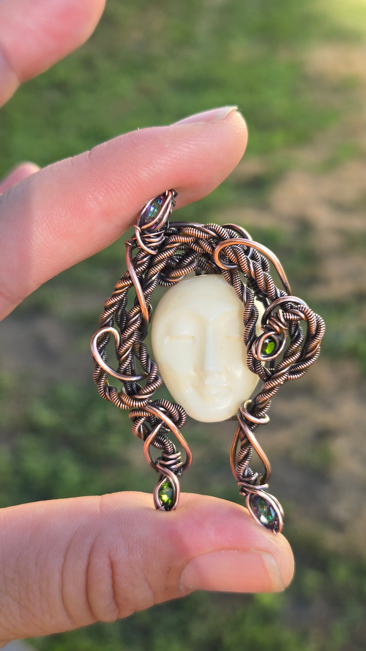Medusa Wire Wrapped Pendant