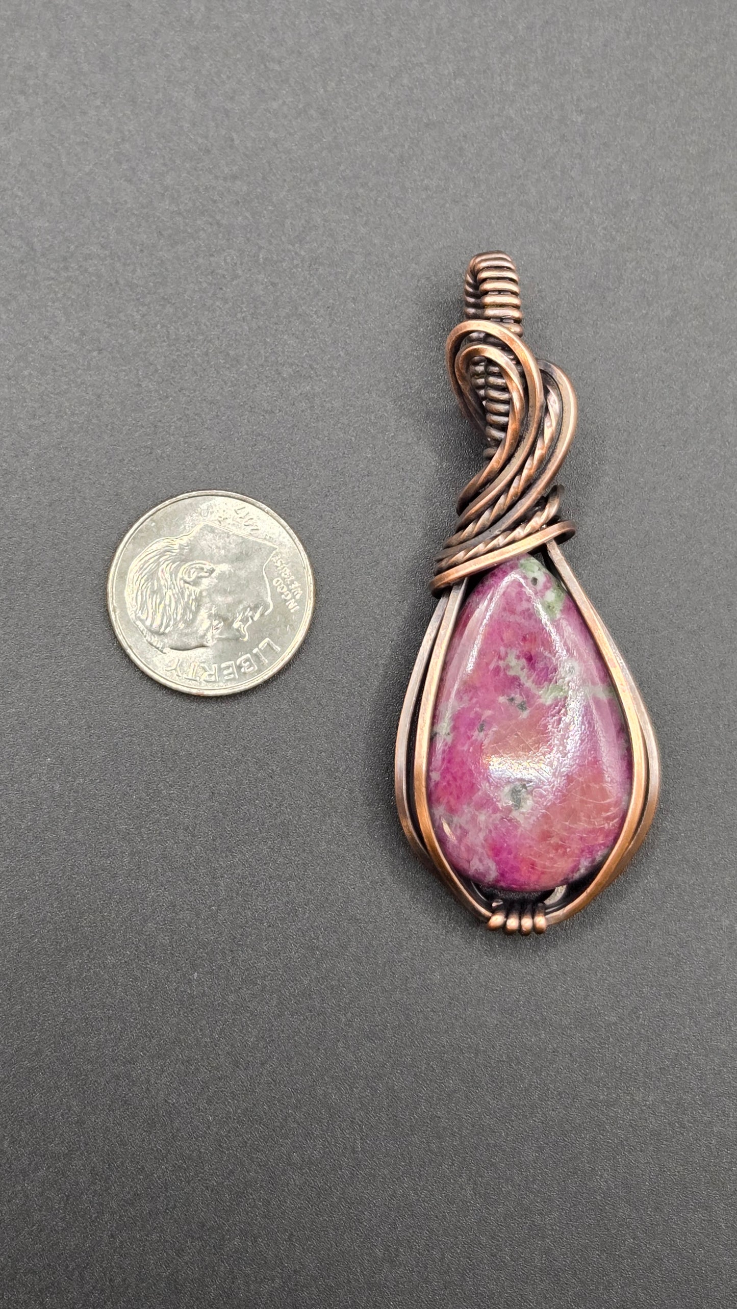 Ruby in Zoisite Wire Wrapped Pendant