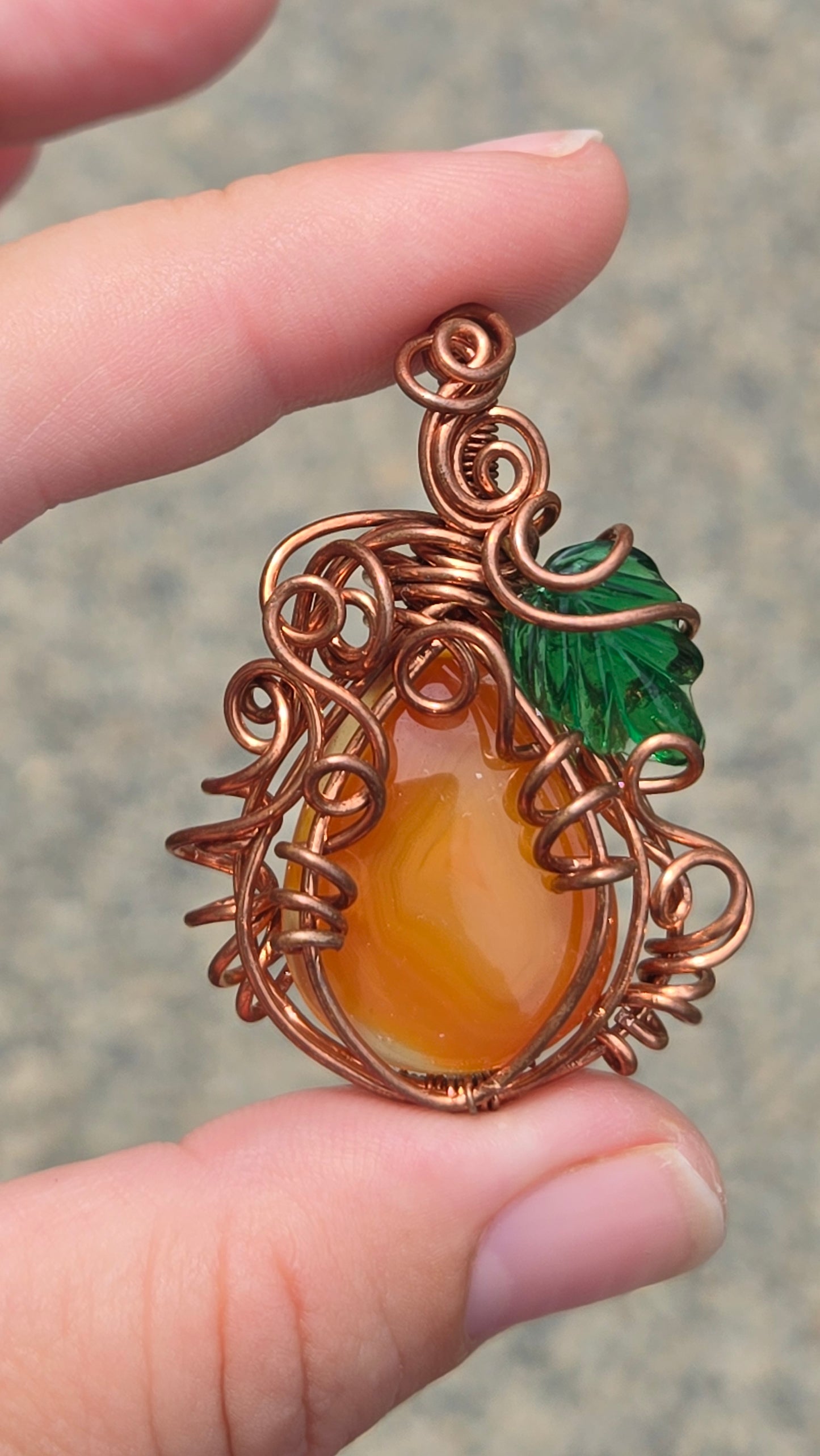 Pumpkin Wire Wrapped Pendant