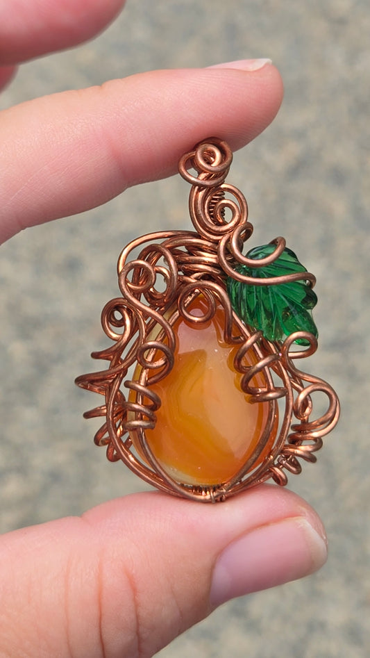 Pumpkin Wire Wrapped Pendant