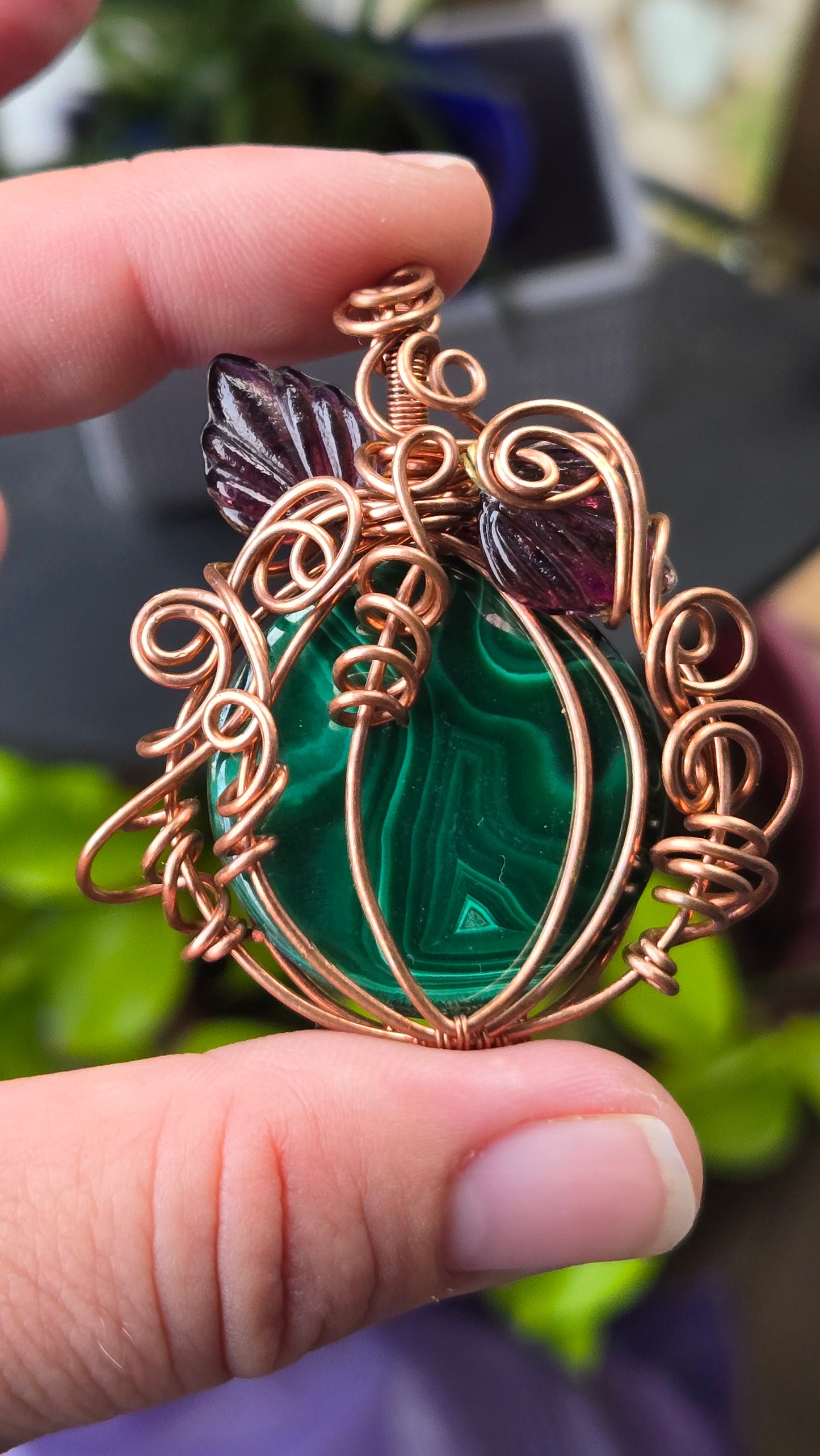 Pumpkin Wire Wrapped Pendant