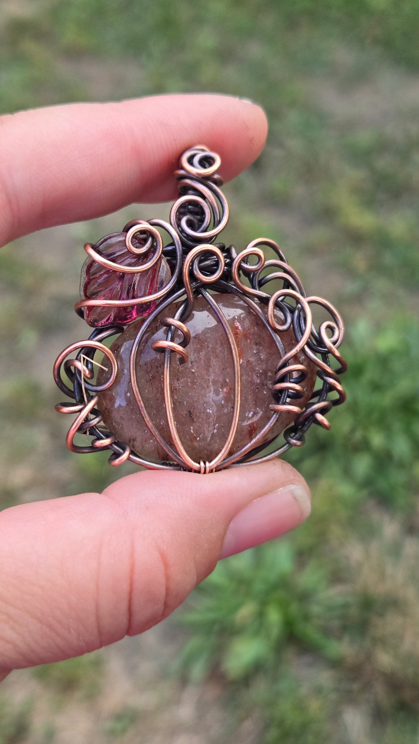 Pumpkin Wire Wrapped Pendant