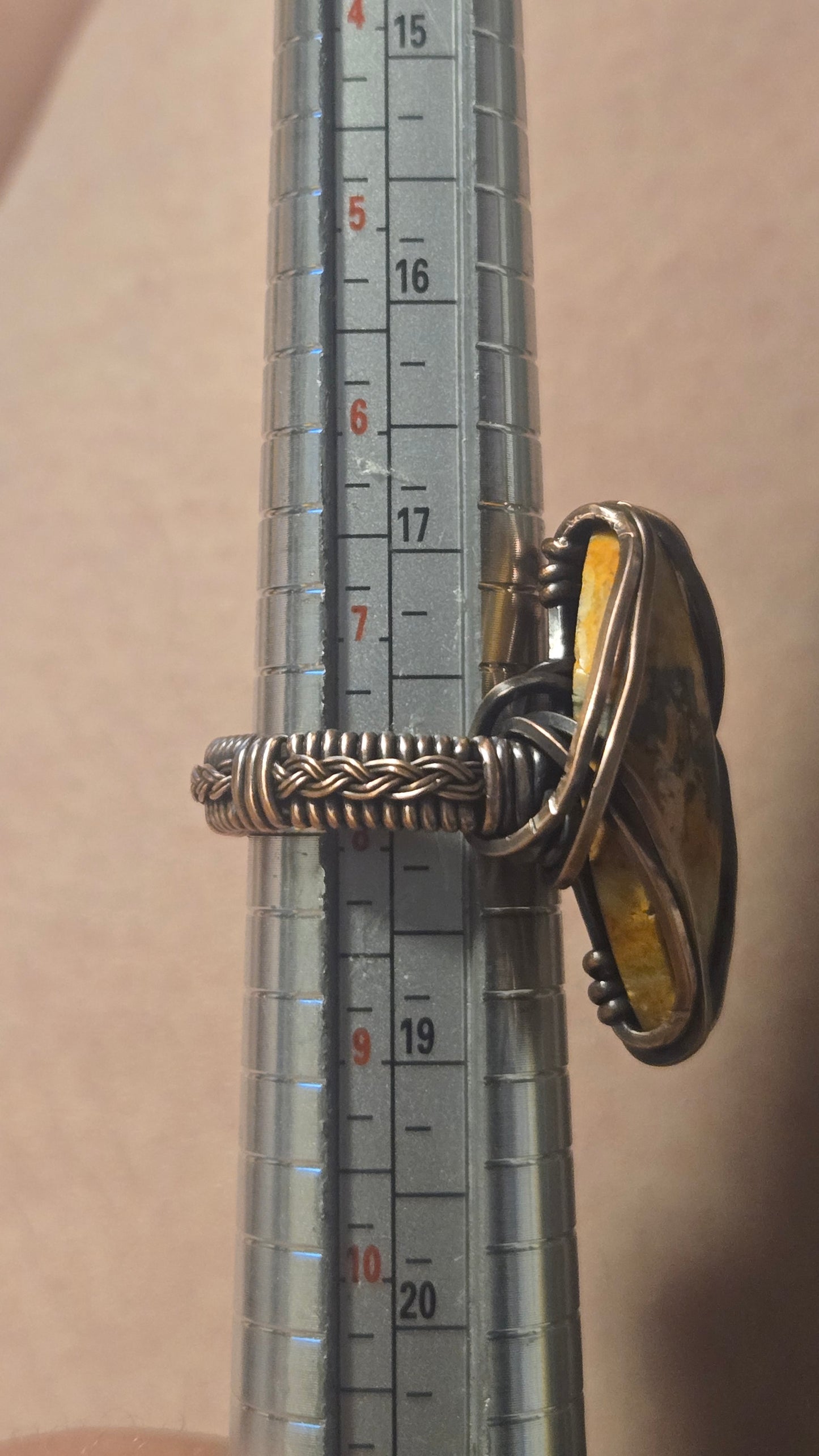 Bumblebee Jasper Wire Wrapped Ring