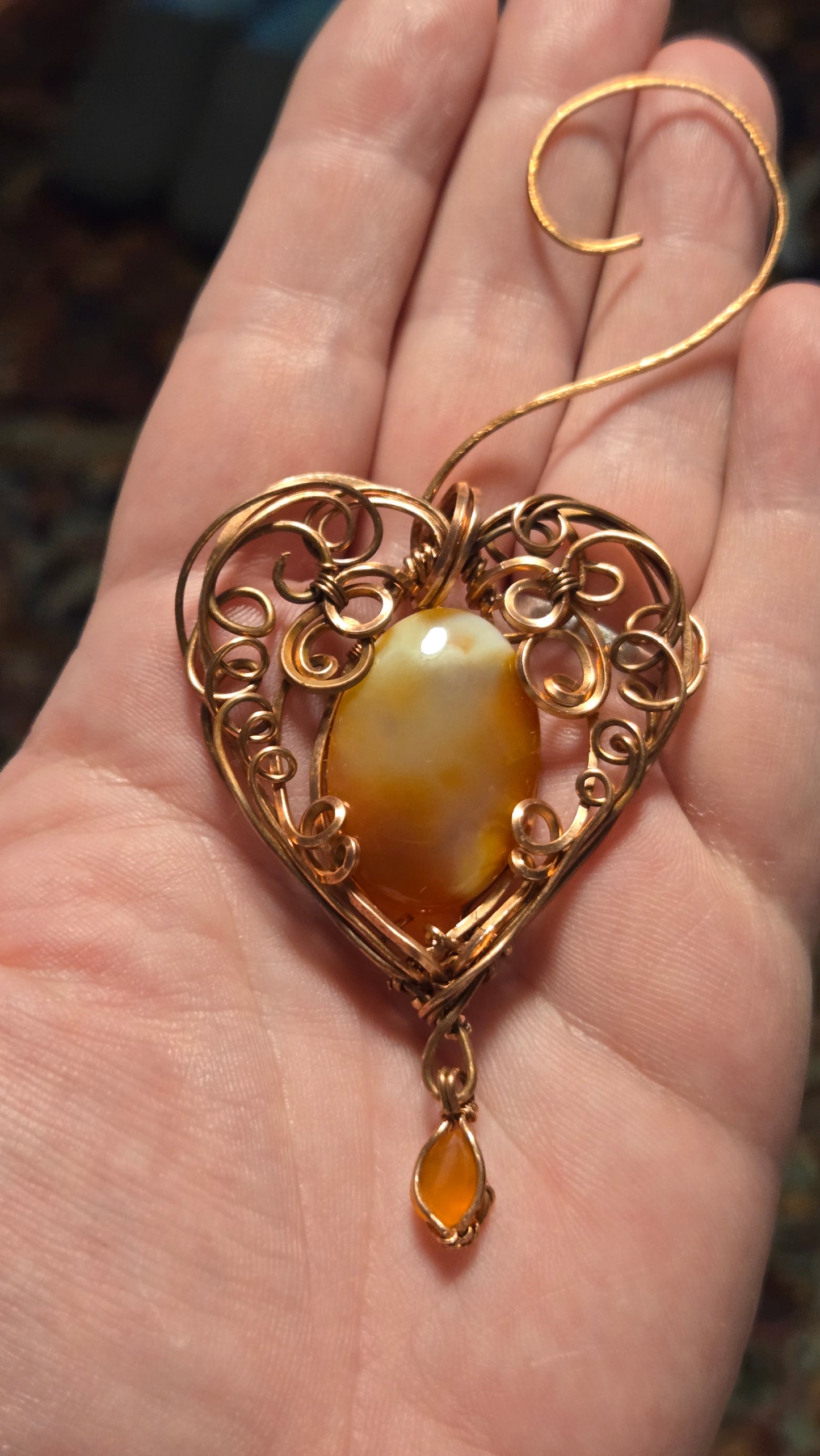 Carnelian Wire Wrapped Suncatcher