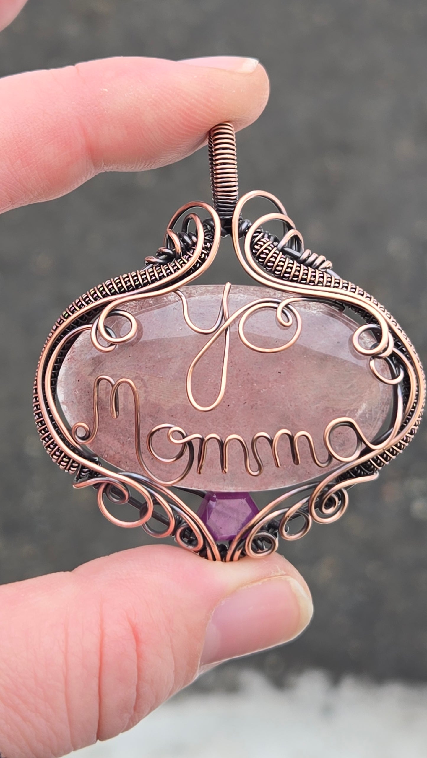 Yo Momma Wire Wrapped Pendant