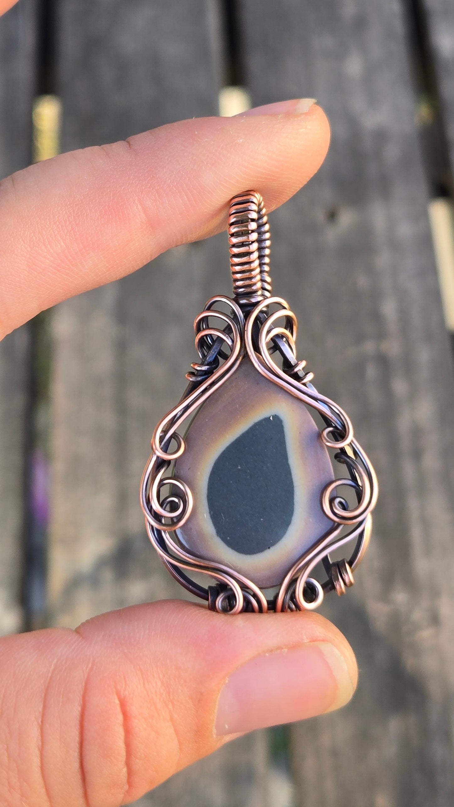 Polychrome Jasper Wire Wrapped Pendant