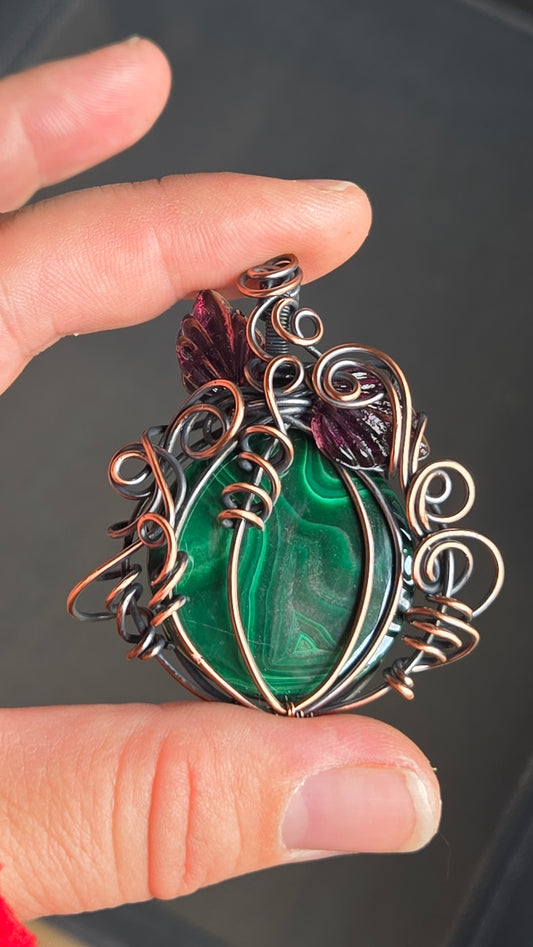 Pumpkin Wire Wrapped Pendant